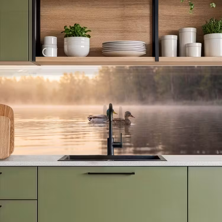 Keuken achterwand - Eenden - Water - Mist - Natuur — 8