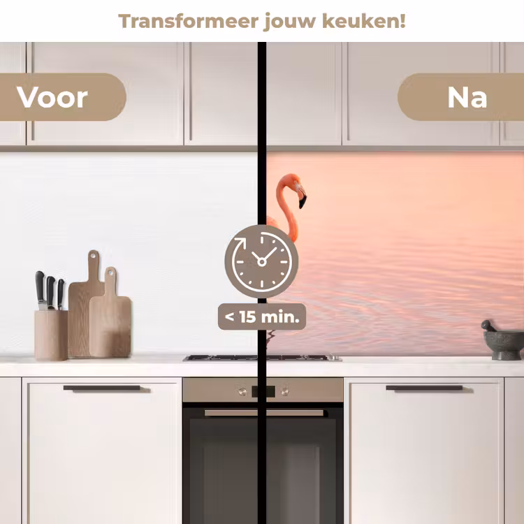 Keuken achterwand - Flamingo - Water - Roze — 3