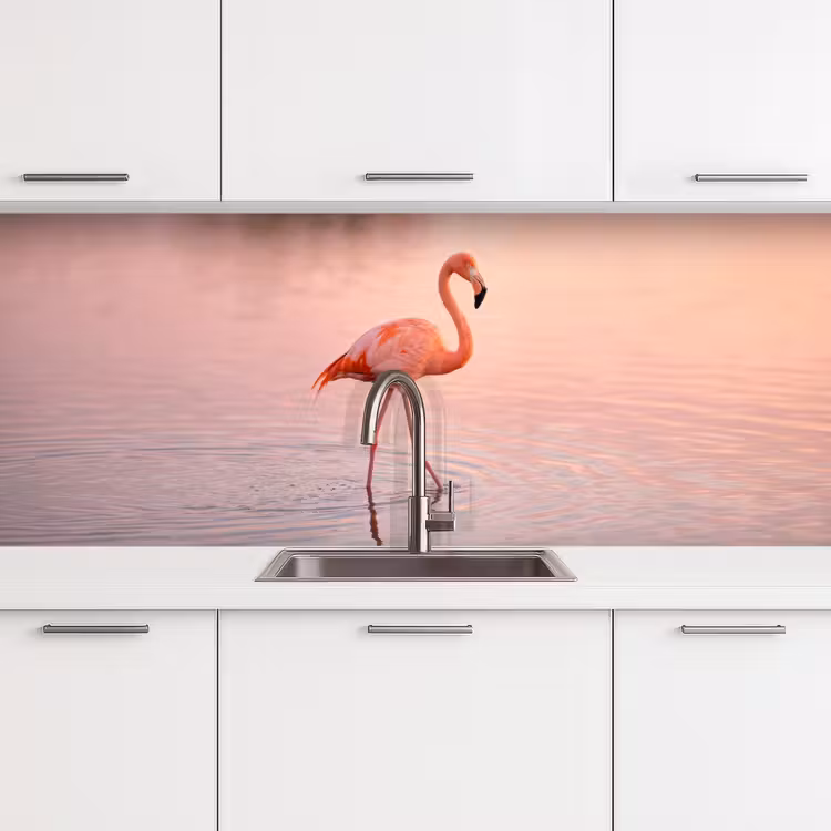 Keuken achterwand - Flamingo - Water - Roze — 4