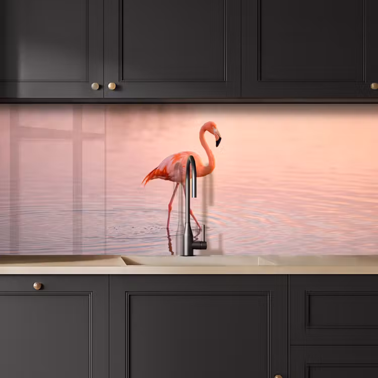 Keuken achterwand - Flamingo - Water - Roze — 6