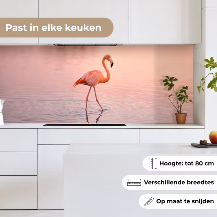 Keuken achterwand - Flamingo - Water - Roze — 7