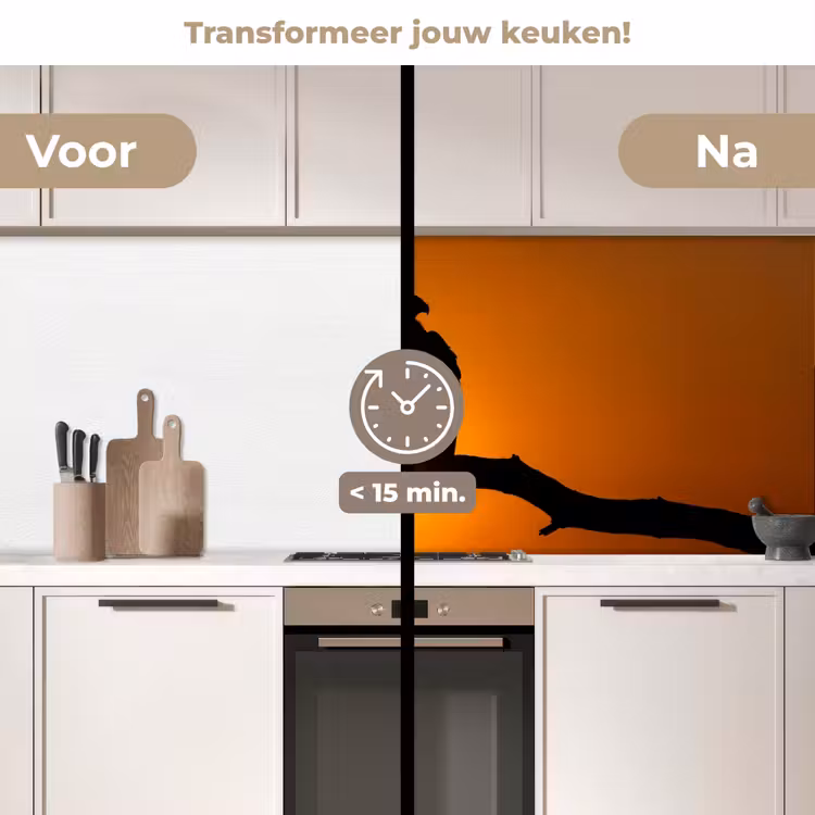 Keuken achterwand - Gier - Tak - Zon - Oranje — 3