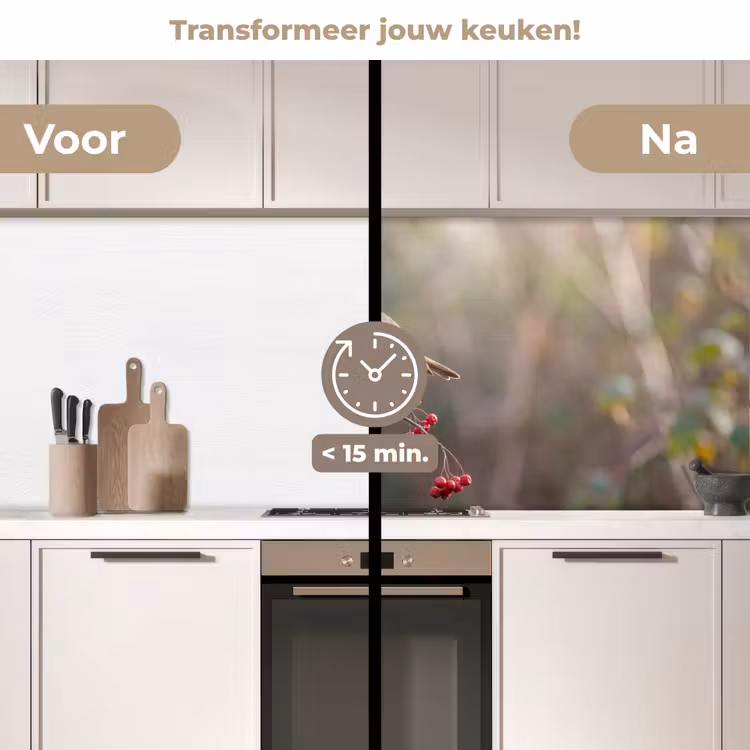 Keuken achterwand - Roodborst - Tak - Bessen - Natuur — 3
