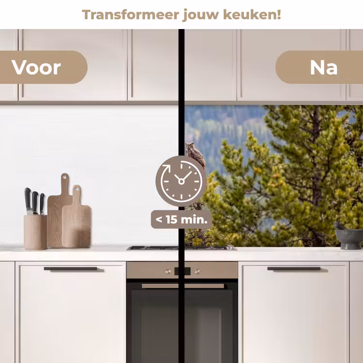 Keuken achterwand - Uil - Oehoe - Bomen - Natuur — 3