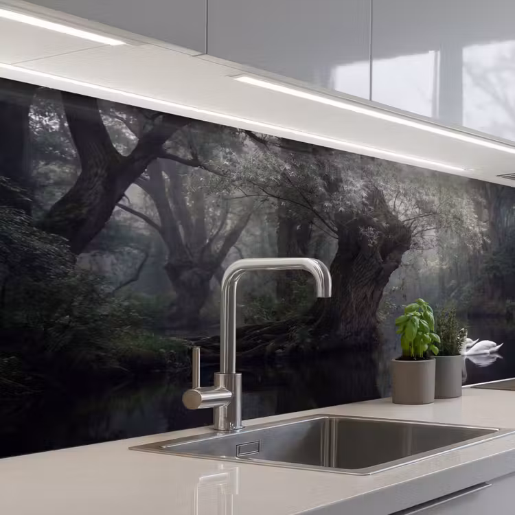 Keuken achterwand - Zwanen - Rivier - Bos — 2
