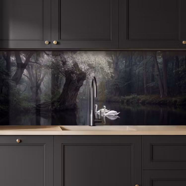 Keuken achterwand - Zwanen - Rivier - Bos — 6