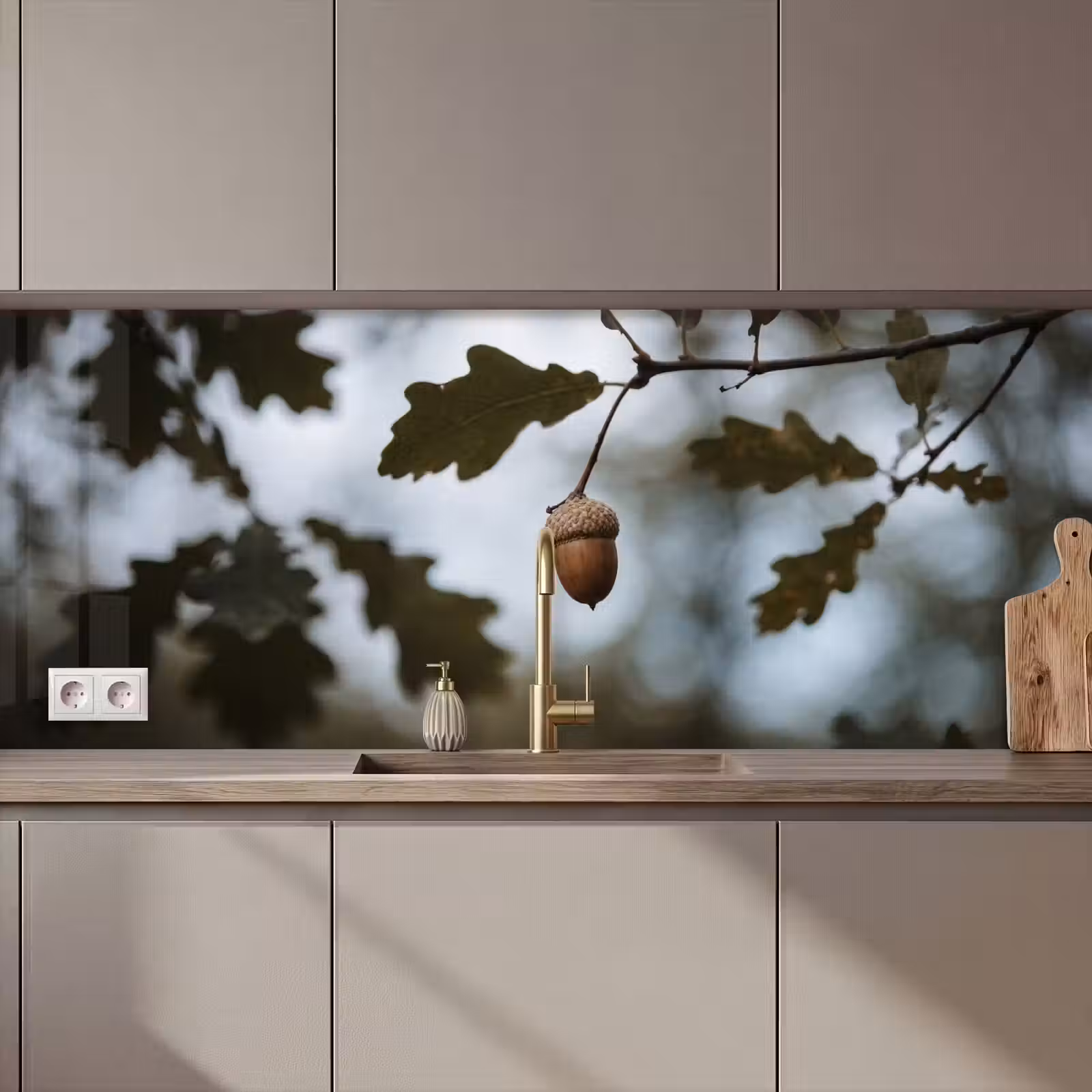 Keuken achterwand - Eikel - Eikenblad - Bos - Herfst - Natuur — 1