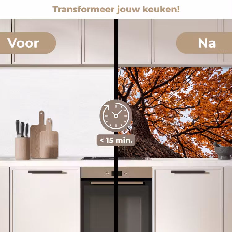 Keuken achterwand - Boom - Bladerdak - Herfst - Oranje - Sfeervol — 3