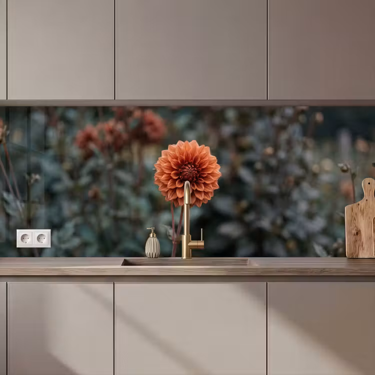 Keuken achterwand - Dahlia - Bloem - Natuur - Sfeervol — 1