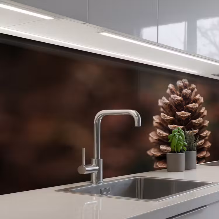 Keuken achterwand - Dennenappel - Bos - Herfst - Bruin - Sfeervol — 2