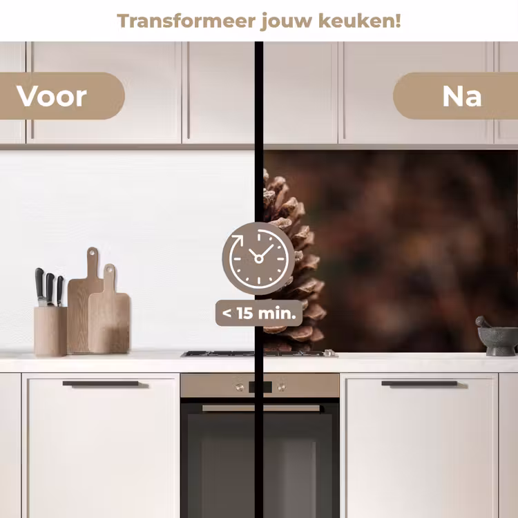 Keuken achterwand - Dennenappel - Bos - Herfst - Bruin - Sfeervol — 3