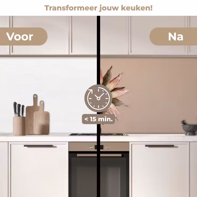 Keuken achterwand - Droogbloem - Protea - Vintage - Beige - Rustiek — 3