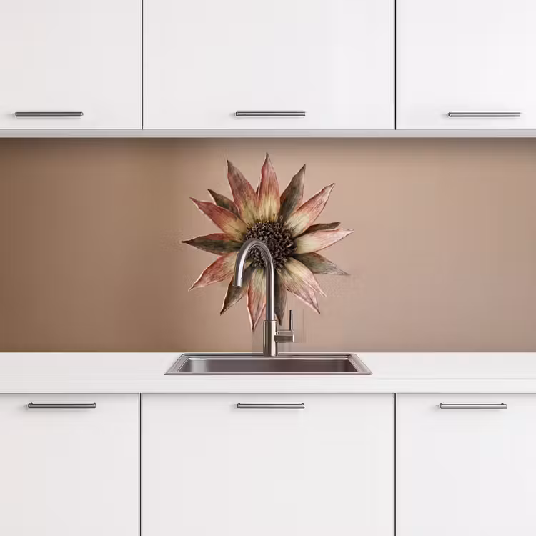 Keuken achterwand - Droogbloem - Protea - Vintage - Beige - Rustiek — 4