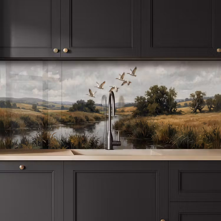 Keuken achterwand - Eenden - Rivier - Landschap - Vlucht - Nostalgisch — 6