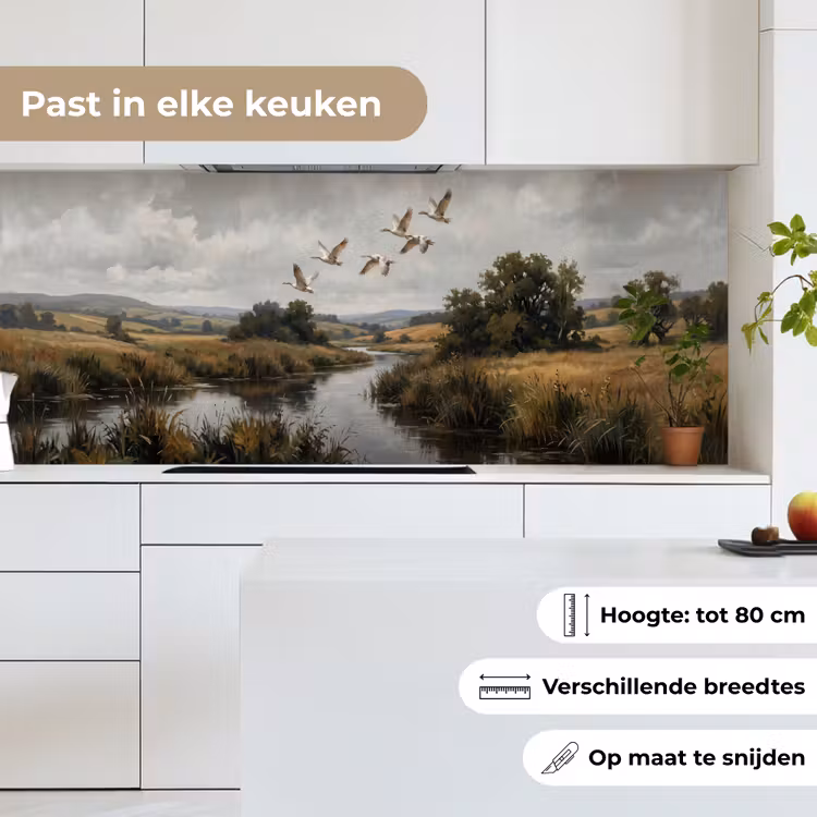 Keuken achterwand - Eenden - Rivier - Landschap - Vlucht - Nostalgisch — 7