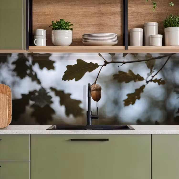 Keuken achterwand - Eikel - Eikenblad - Bos - Herfst - Natuur — 8
