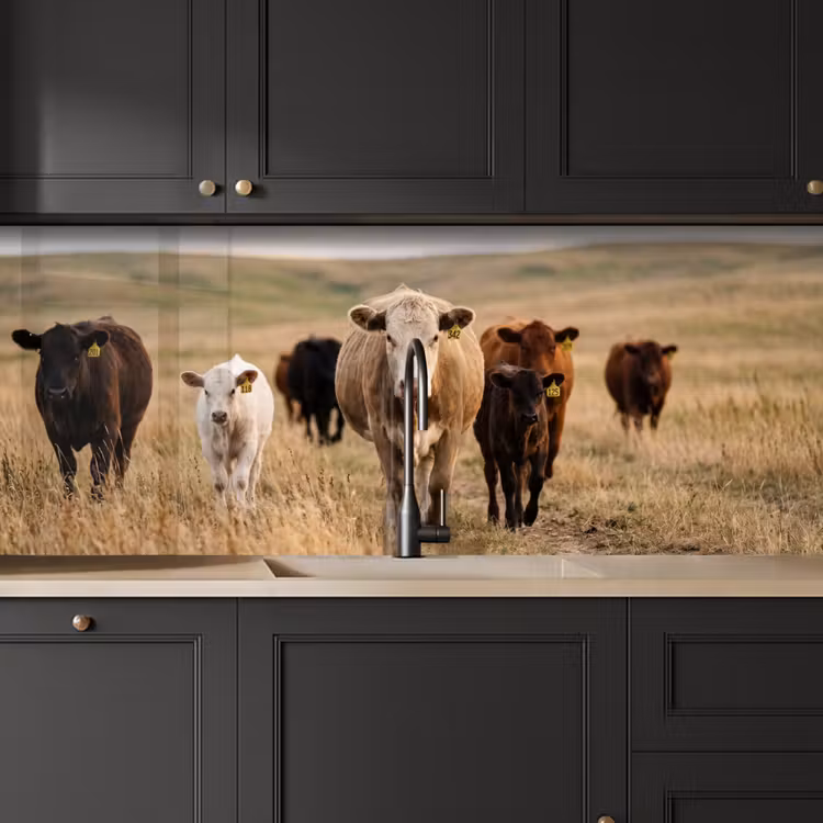 Keuken achterwand - Runderen - Kudde - Landschap - Weide - Rustig — 6