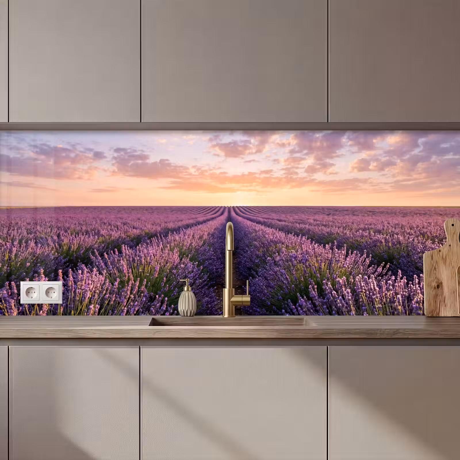 Keuken achterwand - Landschap - Lavendelveld - Paars — 1