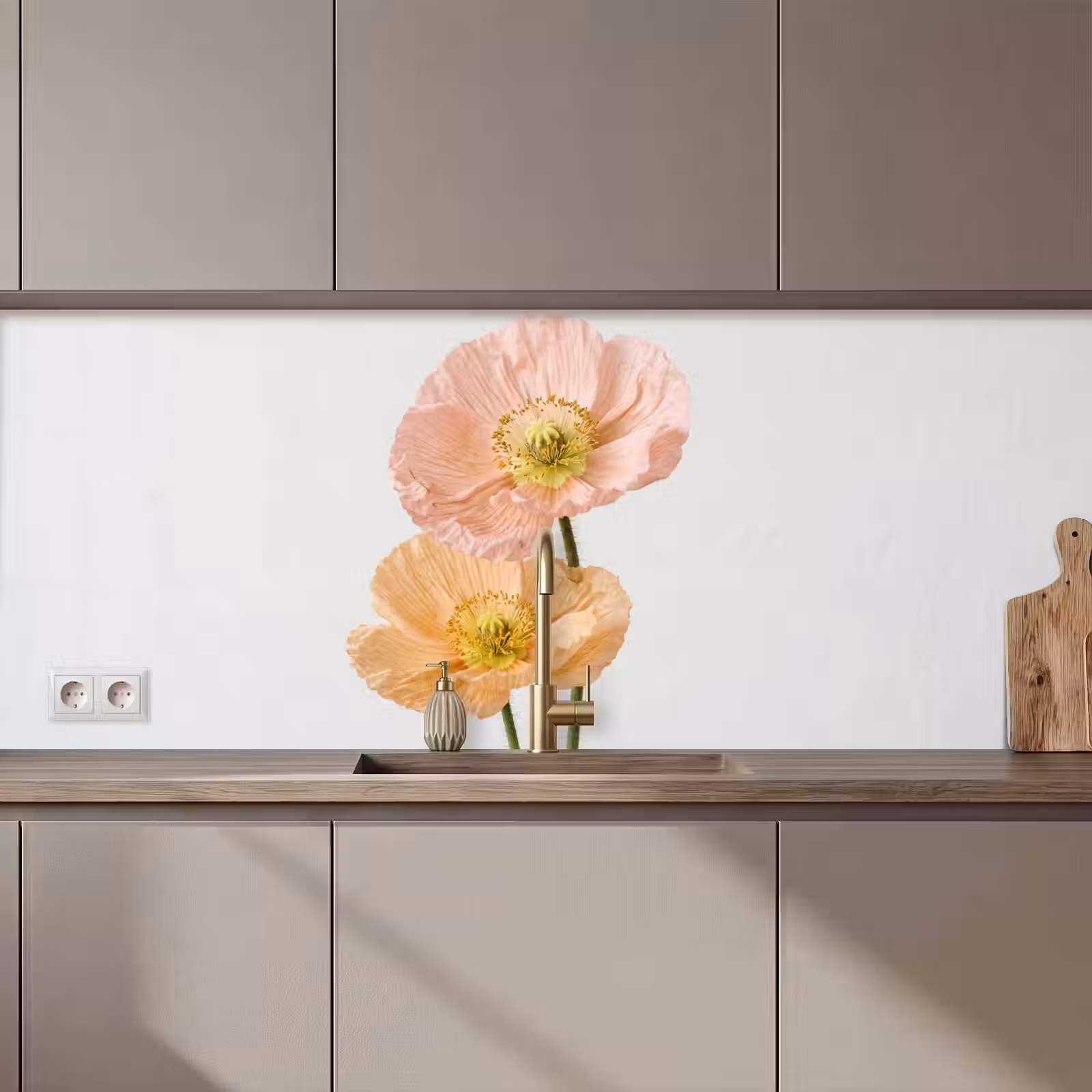 Keuken achterwand - Papavers - Botanisch - Roze — 1