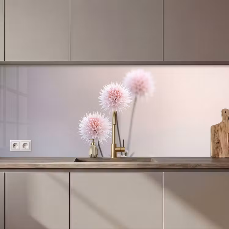 Keuken achterwand - Bloemen - Bollen - Roze — 1