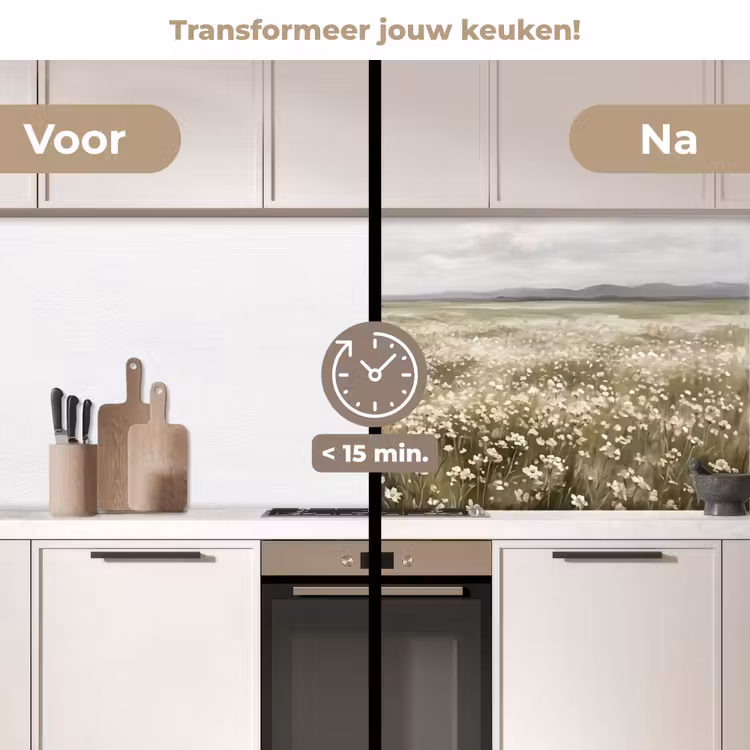 Keuken achterwand - Illustratie - Landschap - Wit — 3