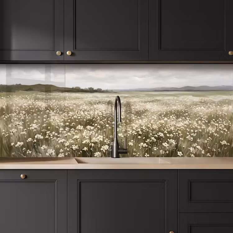 Keuken achterwand - Illustratie - Landschap - Wit — 6