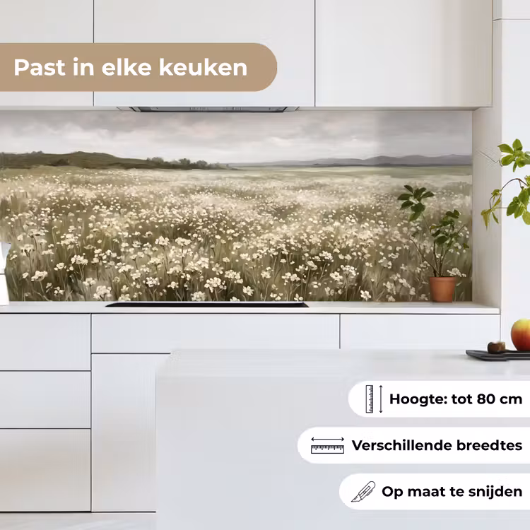 Keuken achterwand - Illustratie - Landschap - Wit — 7