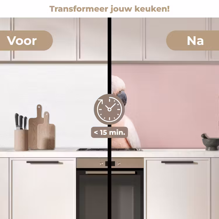 Keuken achterwand - Kaketoe - Portret - Roze — 3