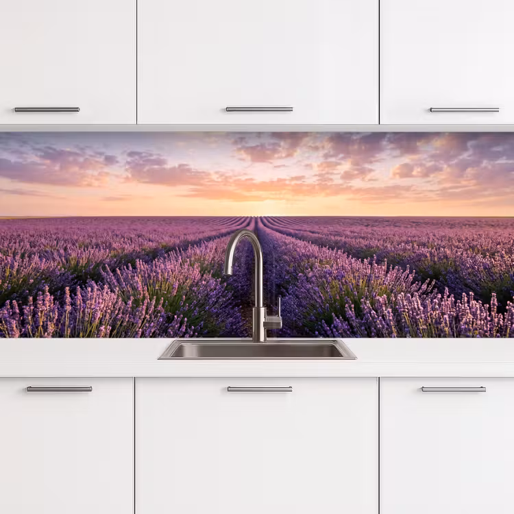 Keuken achterwand - Landschap - Lavendelveld - Paars — 4
