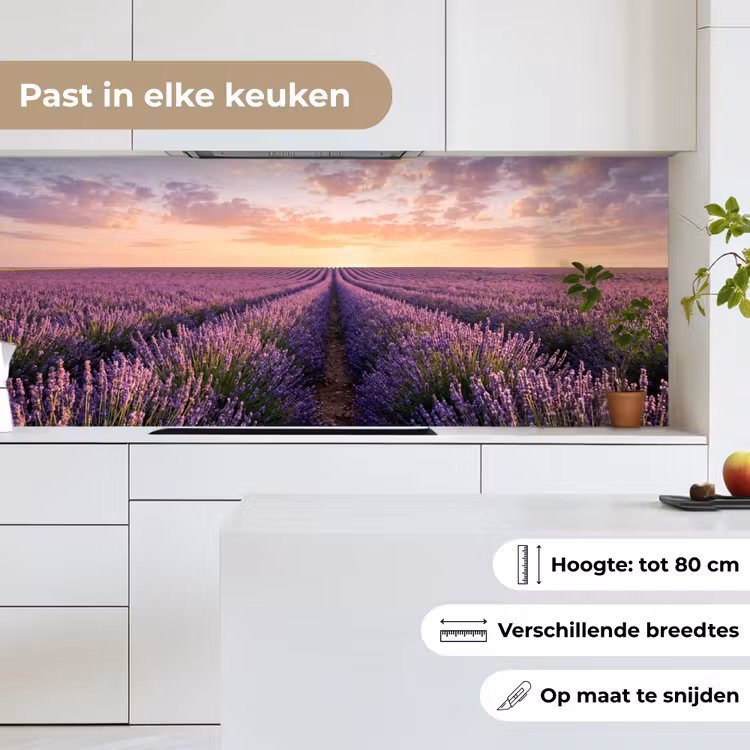 Keuken achterwand - Landschap - Lavendelveld - Paars — 7