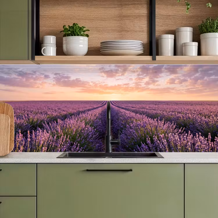 Keuken achterwand - Landschap - Lavendelveld - Paars — 8