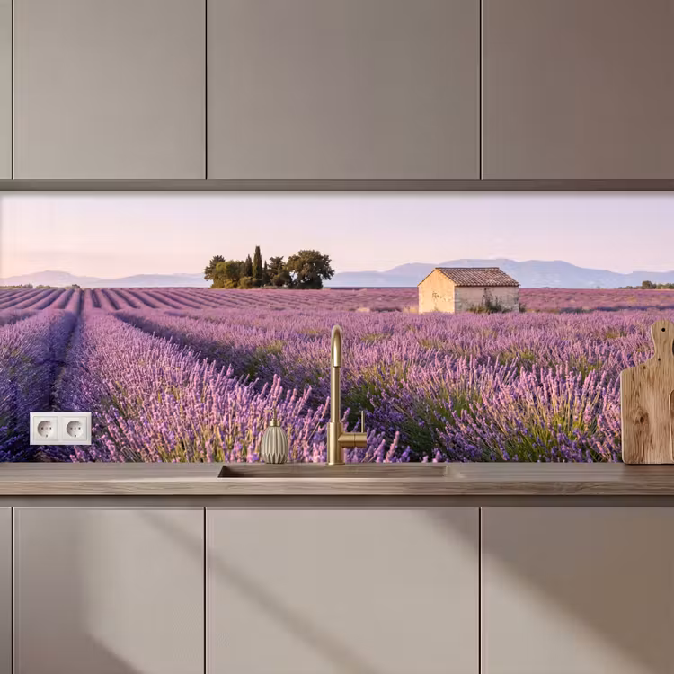 Keuken achterwand - Lavendel - Landschap - Sereen - Paars — 1