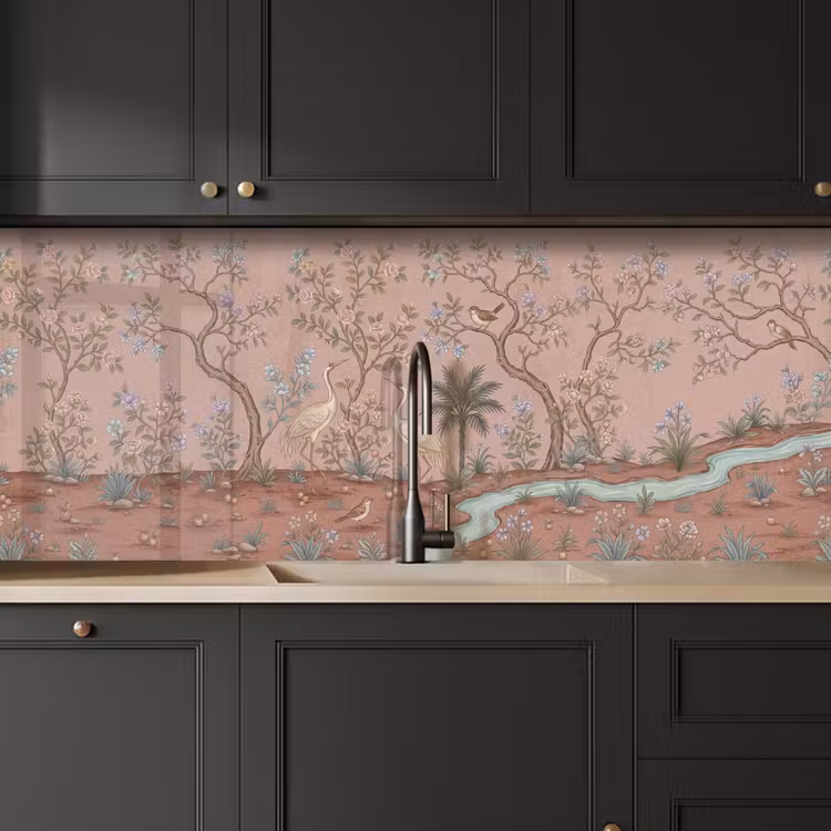 Keuken achterwand - Nostalgisch - Reigers - Roze — 6