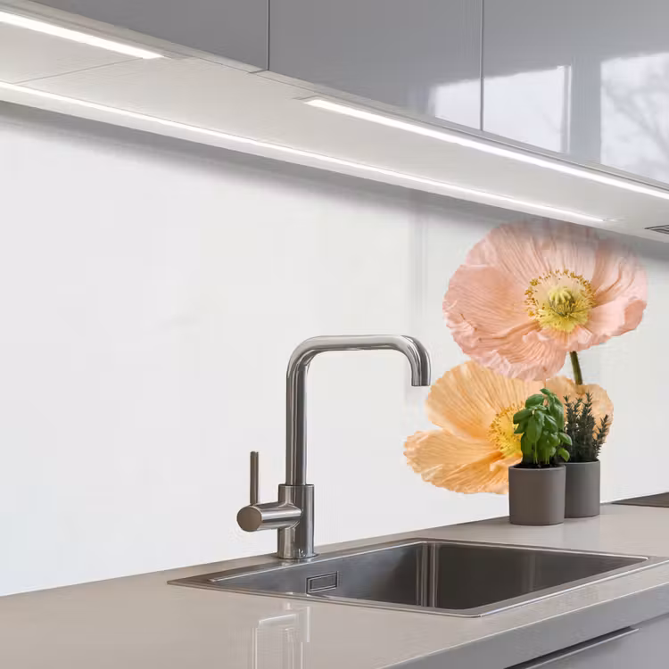 Keuken achterwand - Papavers - Botanisch - Roze — 2
