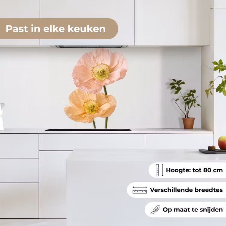 Keuken achterwand - Papavers - Botanisch - Roze — 7