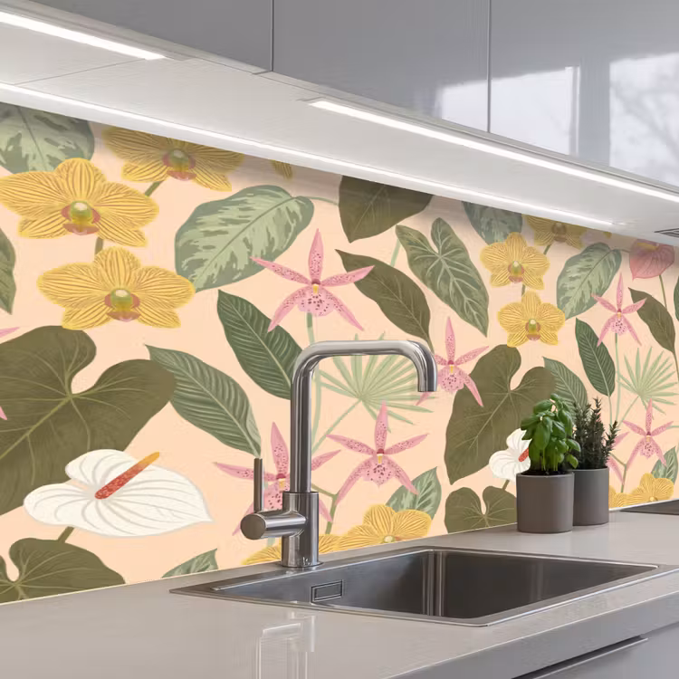 Keuken achterwand - Patroon - Bloemen - Kleurrijk — 2