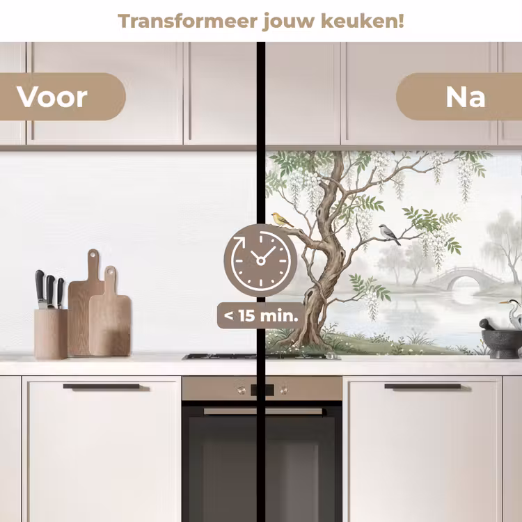 Keuken achterwand - Reiger - Landschap - Groen — 3