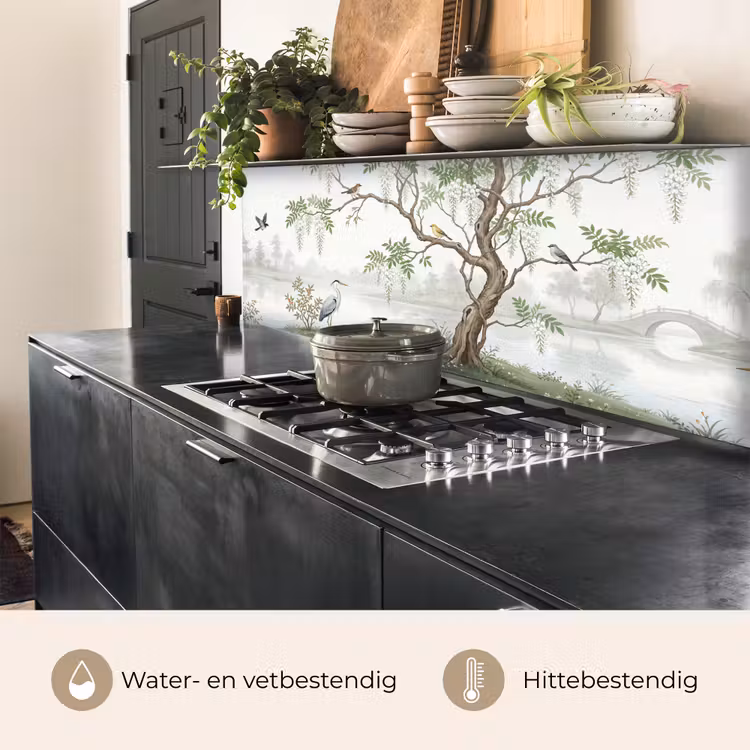 Keuken achterwand - Reiger - Landschap - Groen — 5