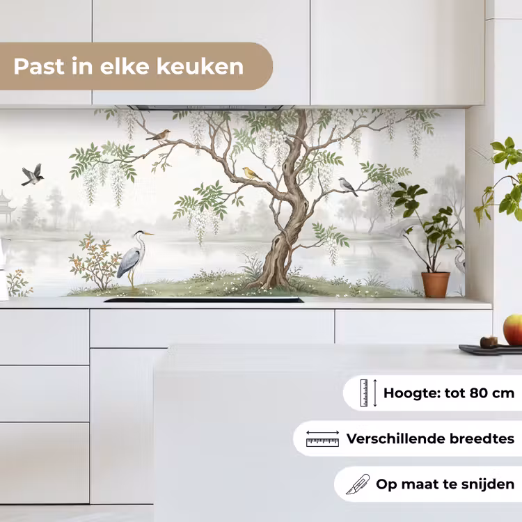Keuken achterwand - Reiger - Landschap - Groen — 7