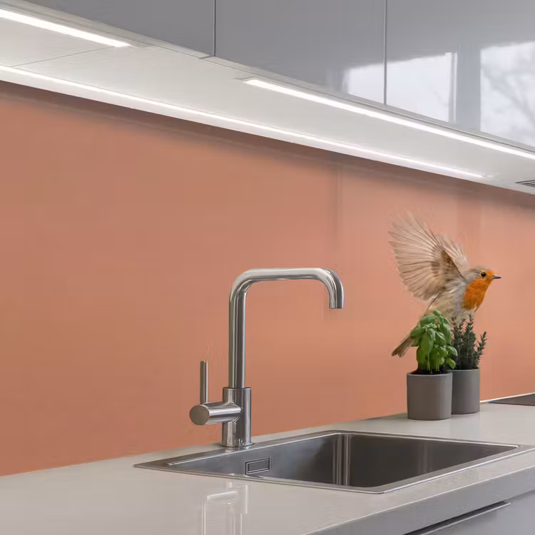 Keuken achterwand - Roodborst - Natuur - Roze — 2