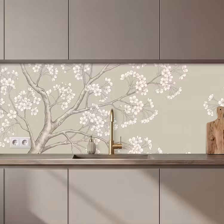 Keuken achterwand - Sereen - Bloesem - Wit — 1