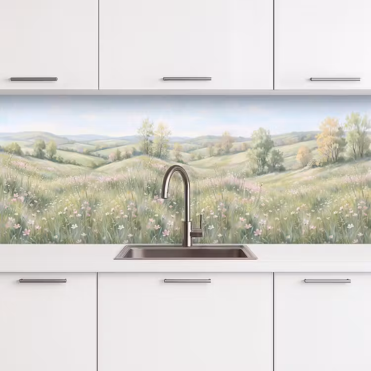 Keuken achterwand - Bloemen veld - Bloemen - Groen — 4