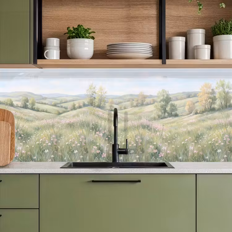 Keuken achterwand - Bloemen veld - Bloemen - Groen — 8