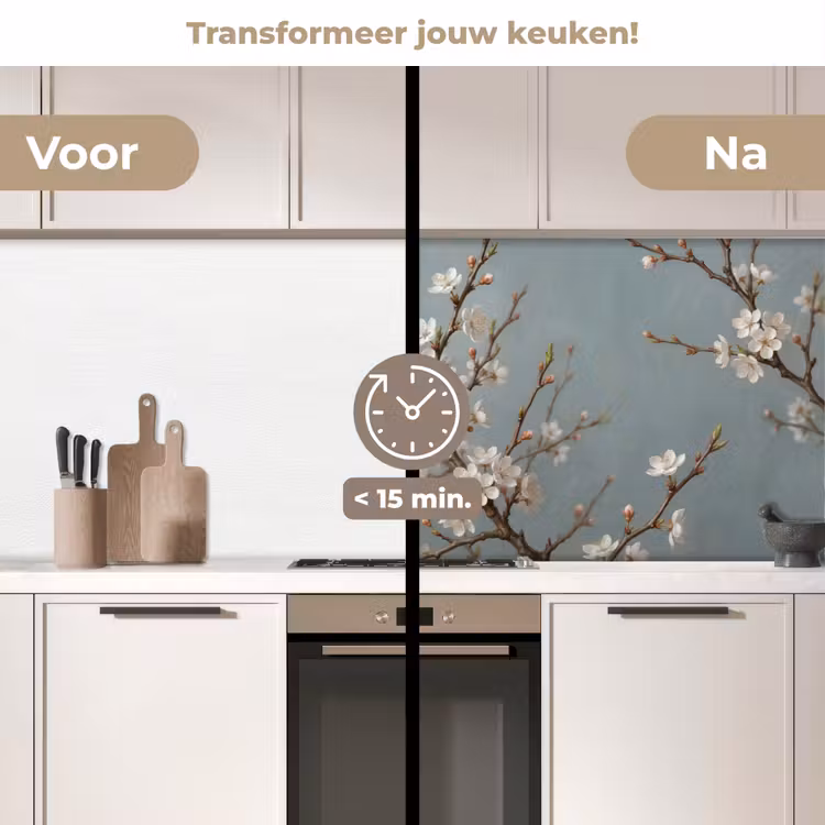 Keuken achterwand - Botanisch - Stilleven - Blauw — 3