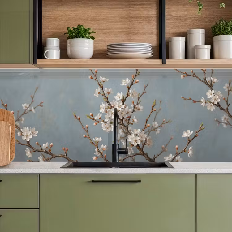 Keuken achterwand - Botanisch - Stilleven - Blauw — 8