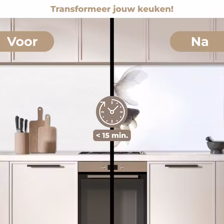 Keuken achterwand - Goudvissen - Modern - Wit — 3