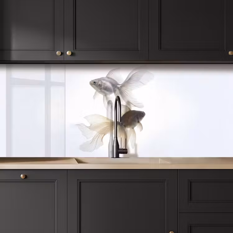 Keuken achterwand - Goudvissen - Modern - Wit — 6