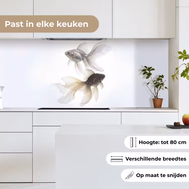 Keuken achterwand - Goudvissen - Modern - Wit — 7