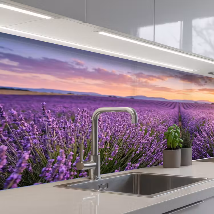 Keuken achterwand - Lavendel - Veld - Natuur - Paars — 2