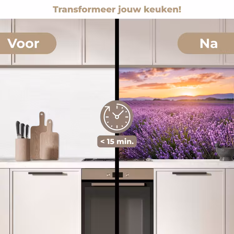 Keuken achterwand - Lavendel - Veld - Natuur - Paars — 3